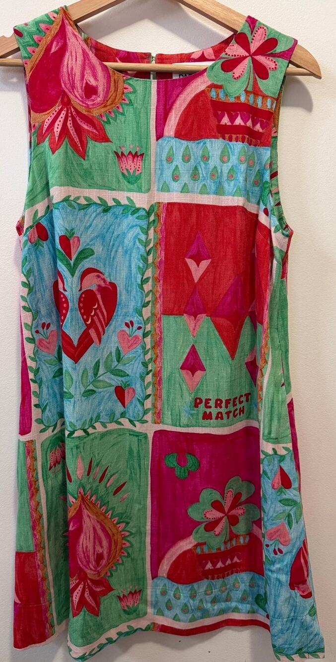 Paper Heart "perfect match" linen blend dress women's size S